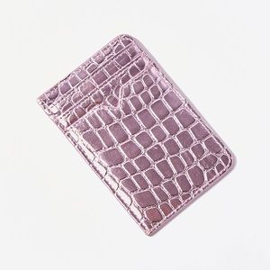 Pink metallic Faux Croc Leather Wallet NWT